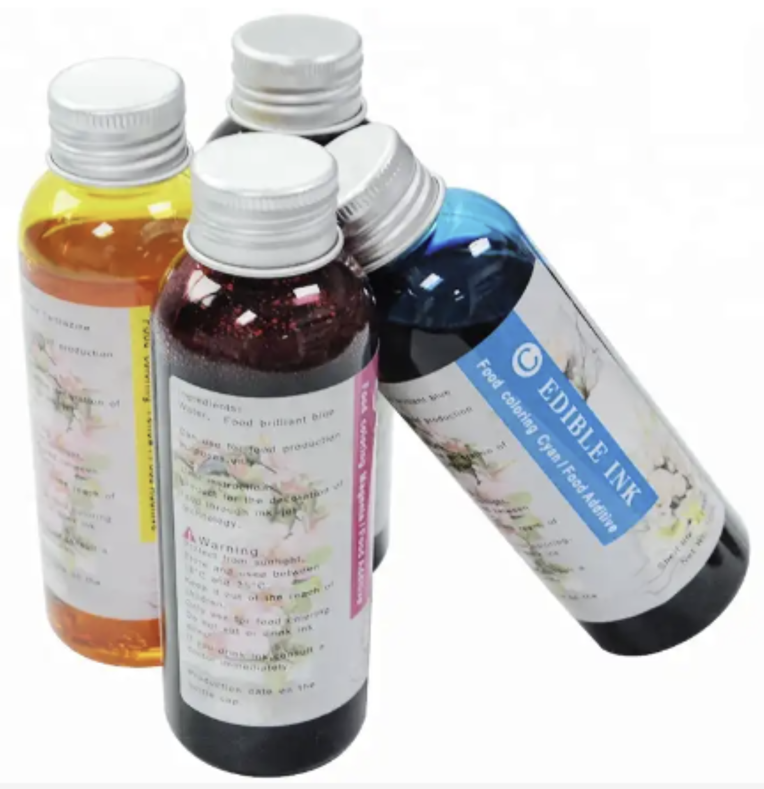 Betters® Edible Ink Refill sets for Edible Printers: 4 x 100ml Bottles w/ needle