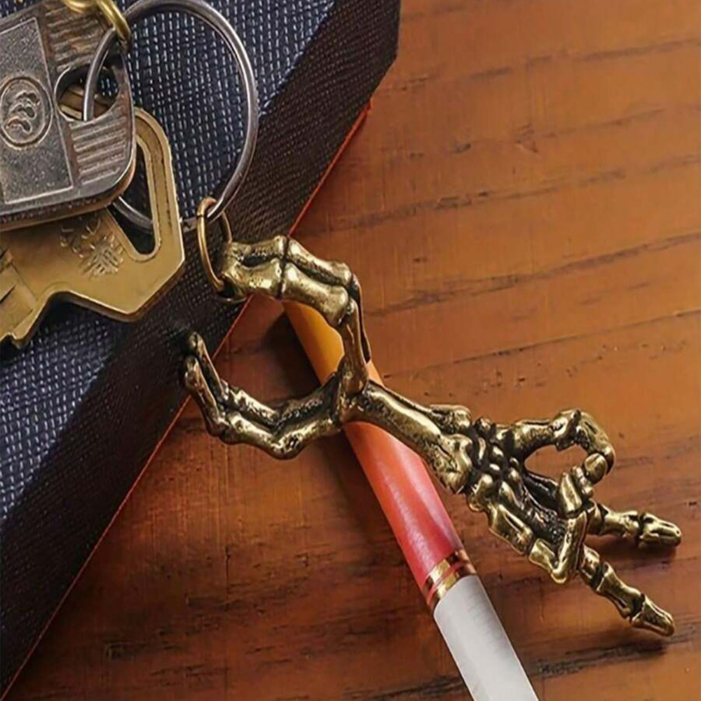 Cigarette Holder Skull Pattern Vintage Adjustable Prevent Hand Burn Ring Holder
