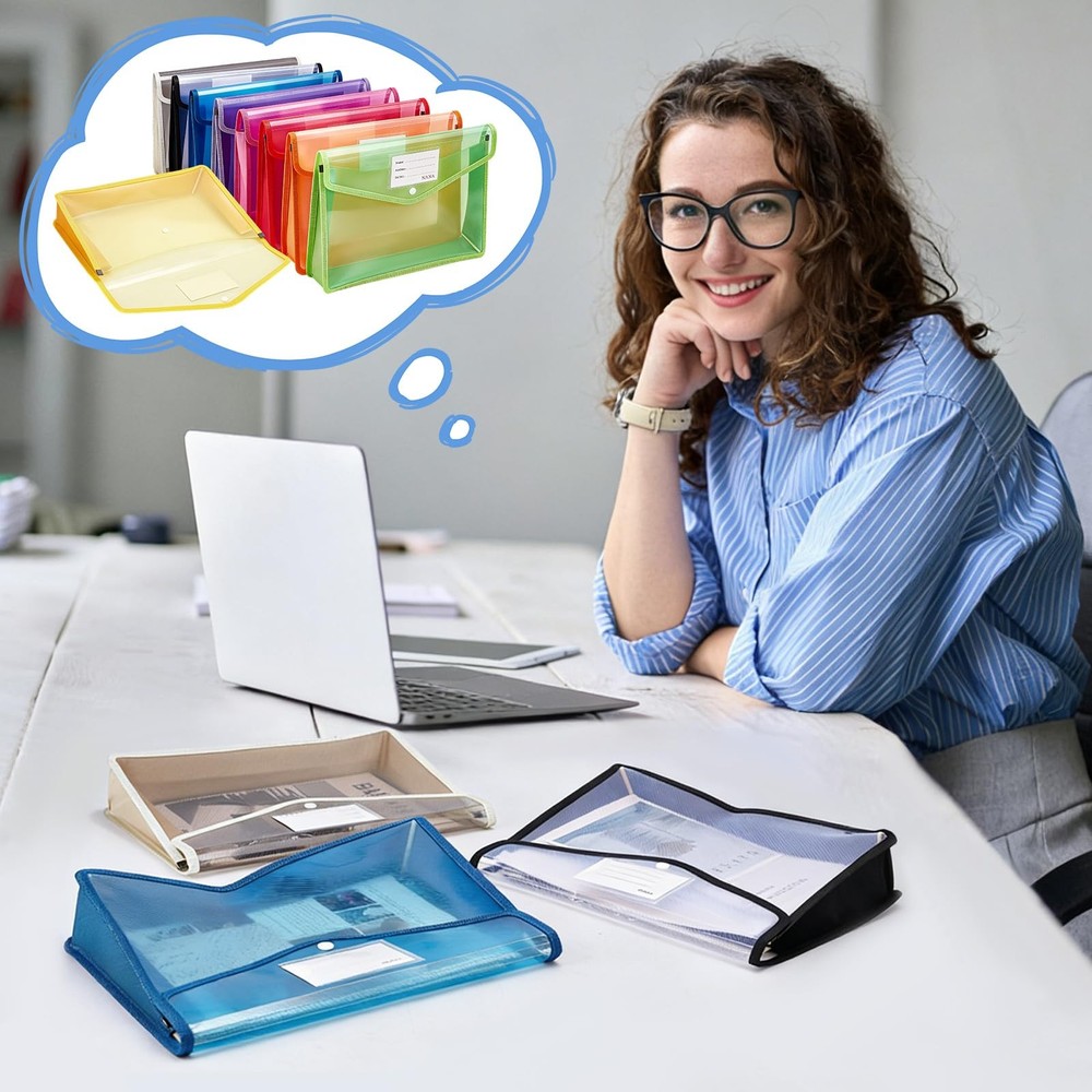 Plastic Expandable File Organizer Folder(No Divider), 18Pcs Waterproof Transp...