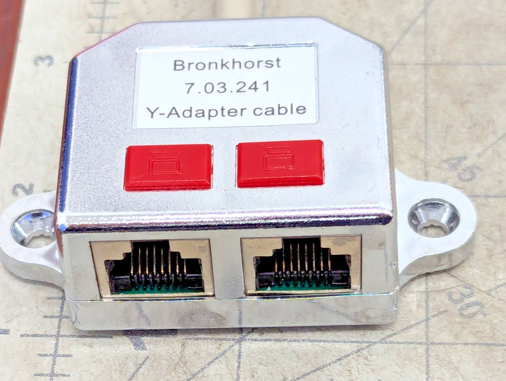 Bronkhorst 7.03.241 Y-Adapter Cable RJ45 Ethernet Splitter WORKING PULL [B9B4]