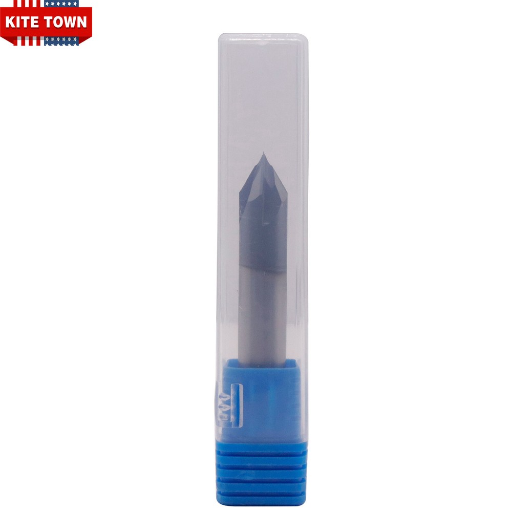3/8" 4 Flute 60 Degree Solid Carbide Chamfer Mill - Single End - AlTiN Coated