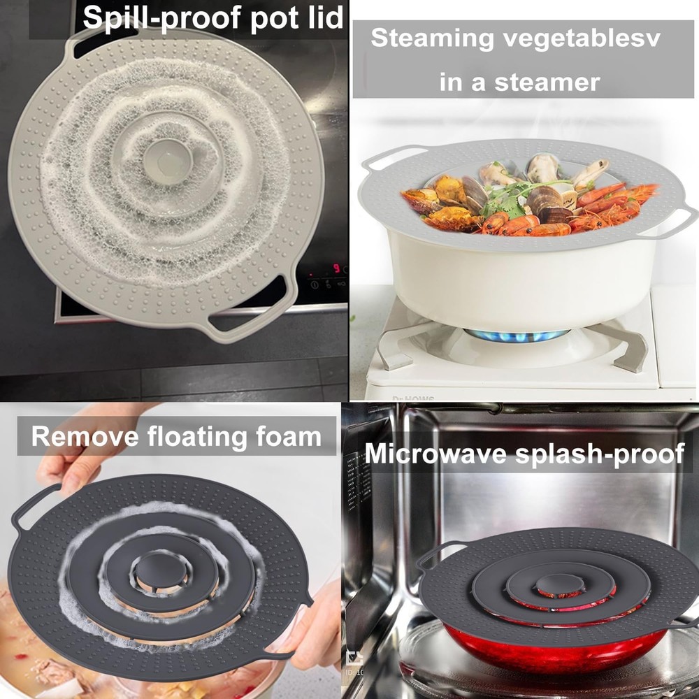 QTECLOR Spill Stopper — Thickened Silicone Anti-Boilover Lid