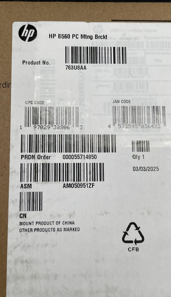 HP B560 Mounting Bracket for PC Desktop Workstation Rack Accessory