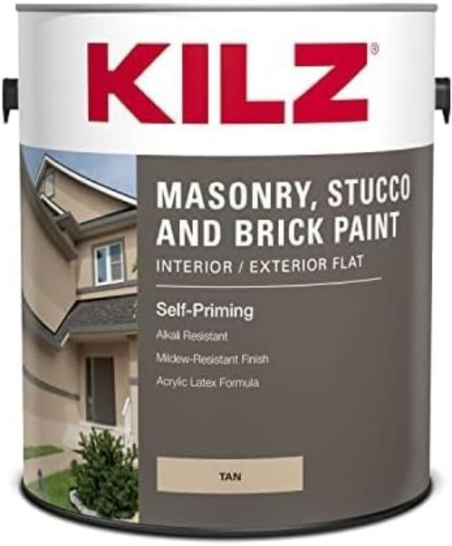 Tan Flat Paint – Self-Priming Solution for Masonry, Brick & Stucco
