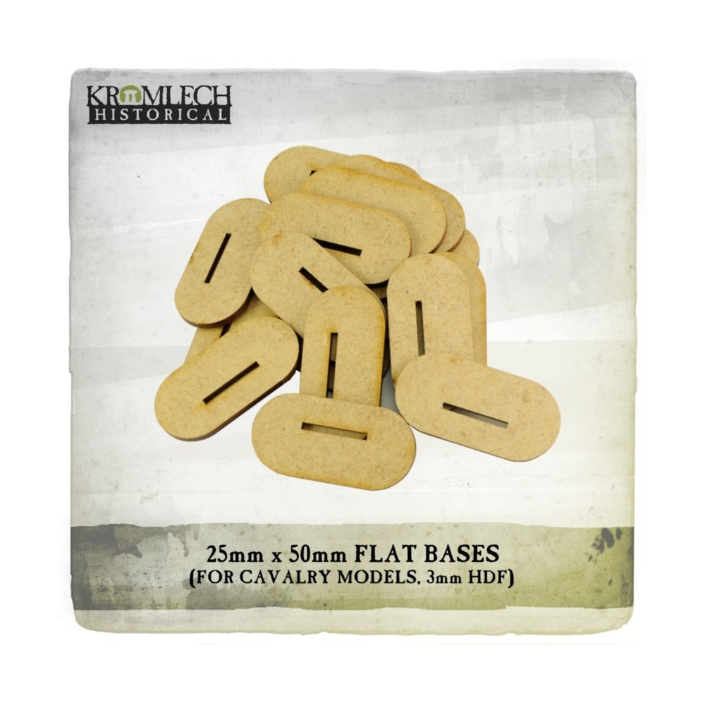 Kromlech Mini Base 25X50mm Flat Cavalry Bases - 3mm HDF New