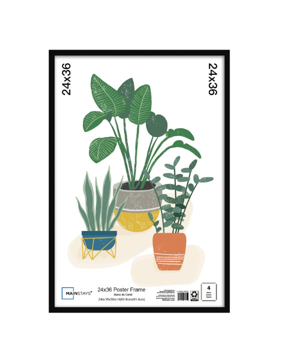 Mainstays 24x36 Basic Black Poster Frame Free & Fast Shipping Black poster frame
