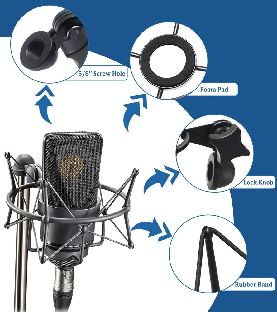 TLM 103 Shock Mount - Microphone Compatible for Neumann Medium, Black