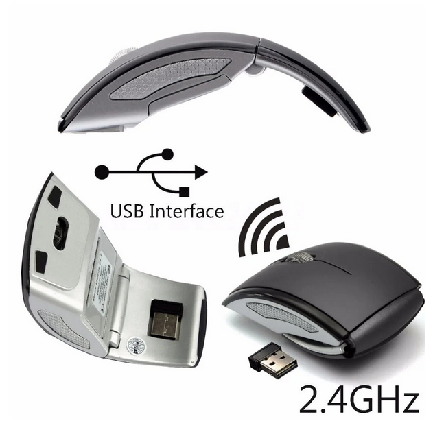 Portable Wireless Mouse, 2.4GHz Silent with USB Receiver, Optical USB Mouse