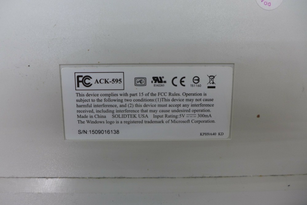 ACK-595 PS2 Mini Keyboard KPH9A40 KD