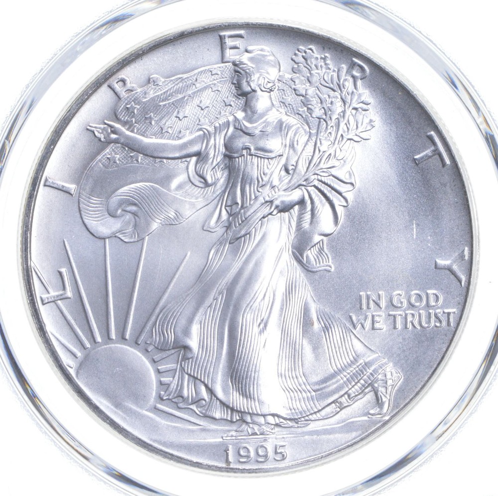 MS69 1995 $1 American Silver Eagle 1 Oz PCGS Blue Label