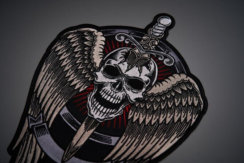 DARK SKULL WINGS Large Back Patch