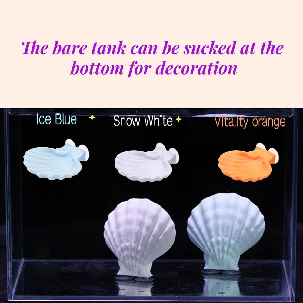 Betta Fish Hammock, Shell Pad with Strong Suction Cup Natural Resting Bed for...