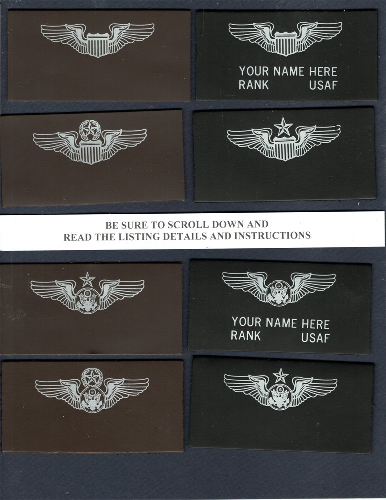 Custom Personalized Leather Name Tag USAF PILOT AIRCREW Flight Jacket Suit Patch