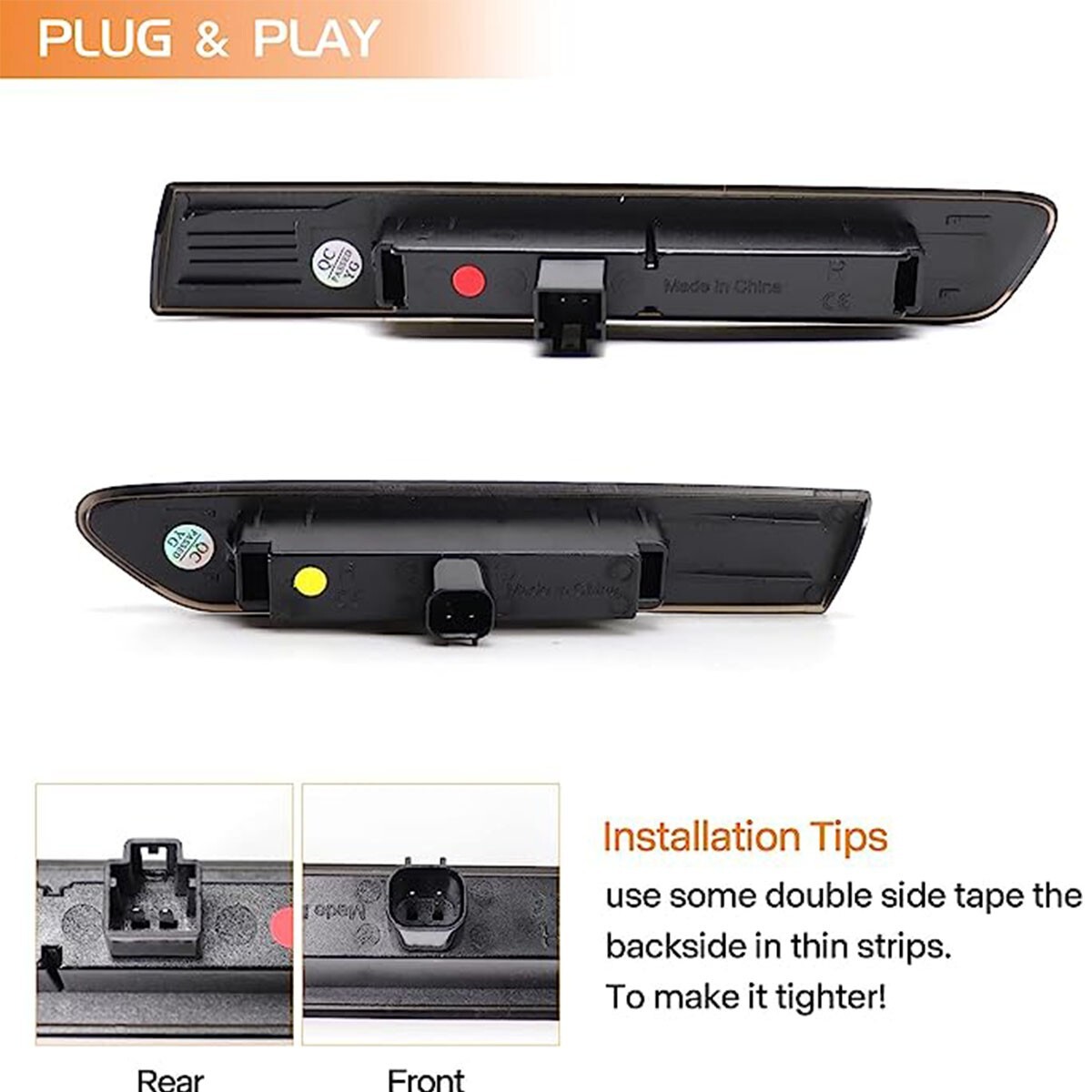 4PCS For 2004-2008 Acura TL Smoked Lens LED Front Rear Fender Side Marker Lights