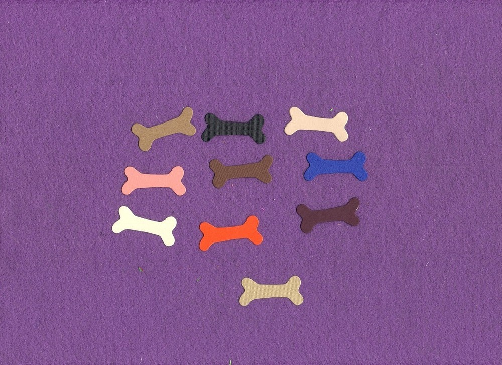 DOG TINY BONE die cuts scrapbook cards