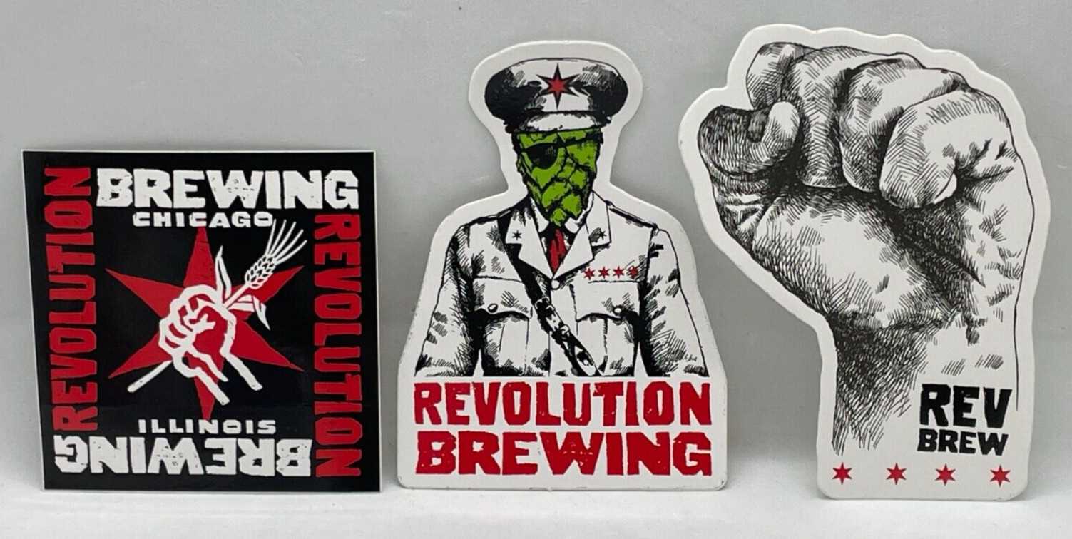 Revolution Brewing Chicago Lot of 3 Stickers