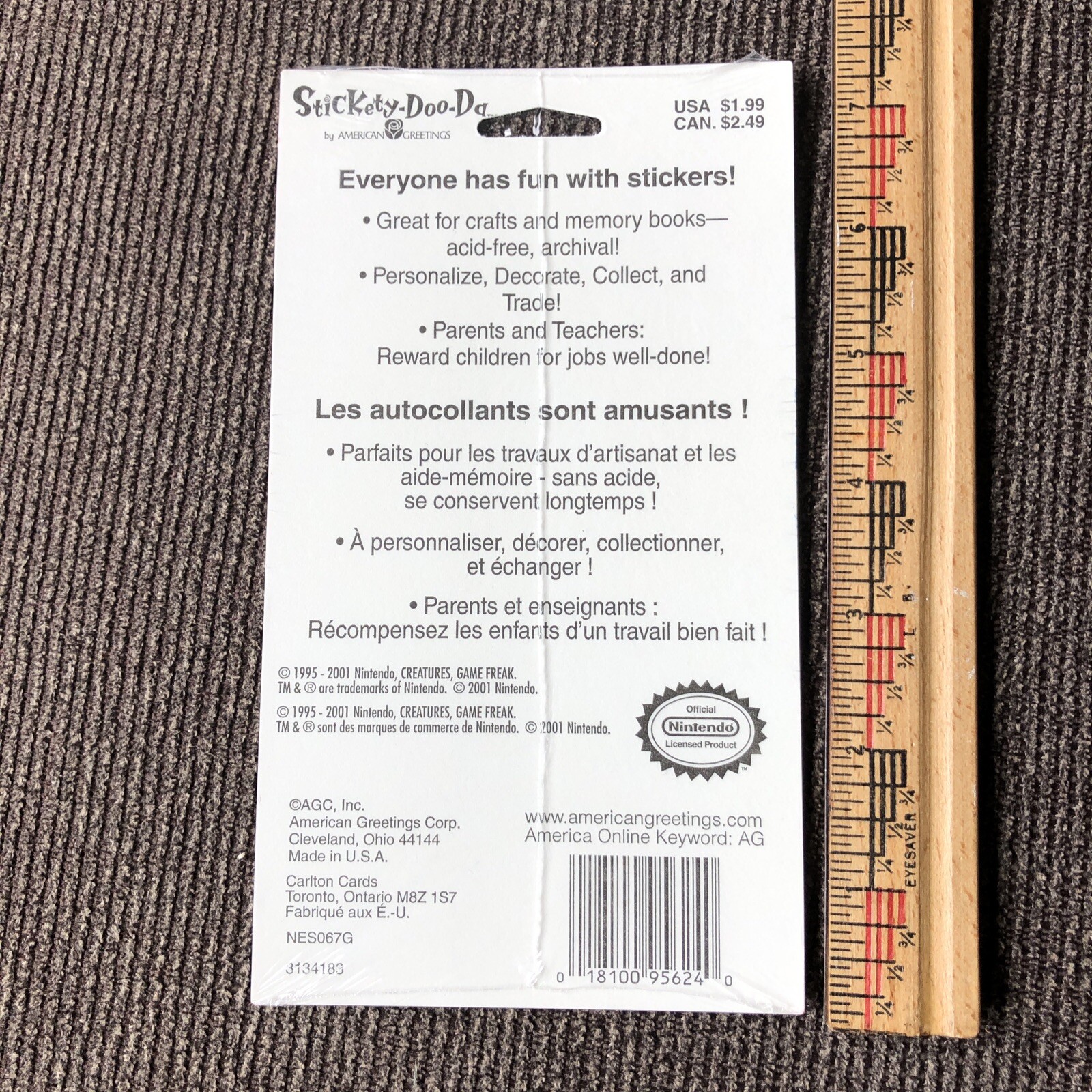 VTG 2 pkg POKEMON STICKERS new 4 total sheets Stickety-Doo-Da Nintendo Pokémon