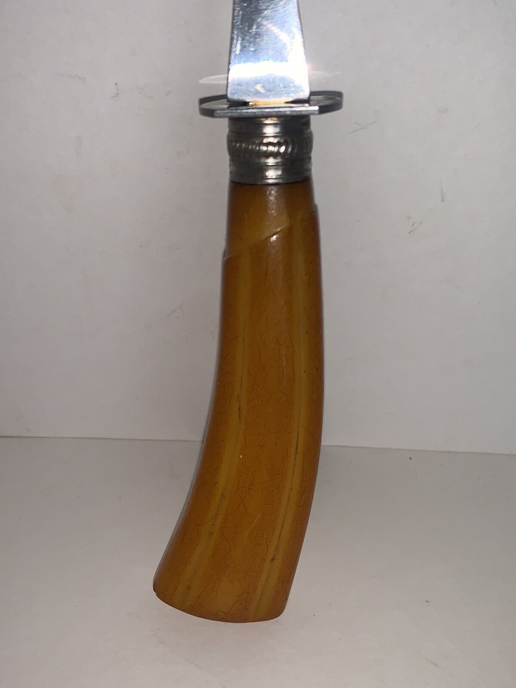 Vintage Meat Serving Fork Bakelite Butterscotch Handle