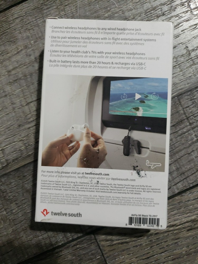 Twelve South AirFly SE, Bluetooth Wireless Audio Transmitter for... BLACK