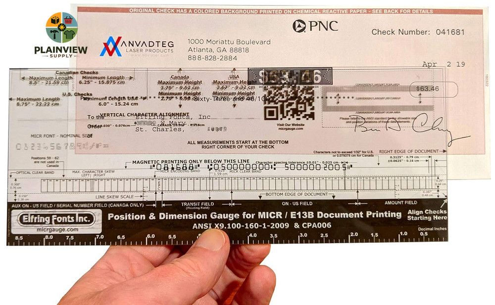 MICR Check Position Gauge