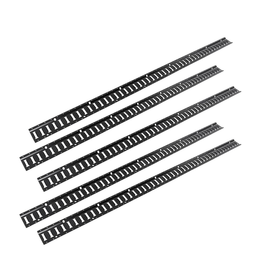 Black 5 Pack 8' E Track Tie Down Rail Kit For Garages Vans Trailers Tie Downs