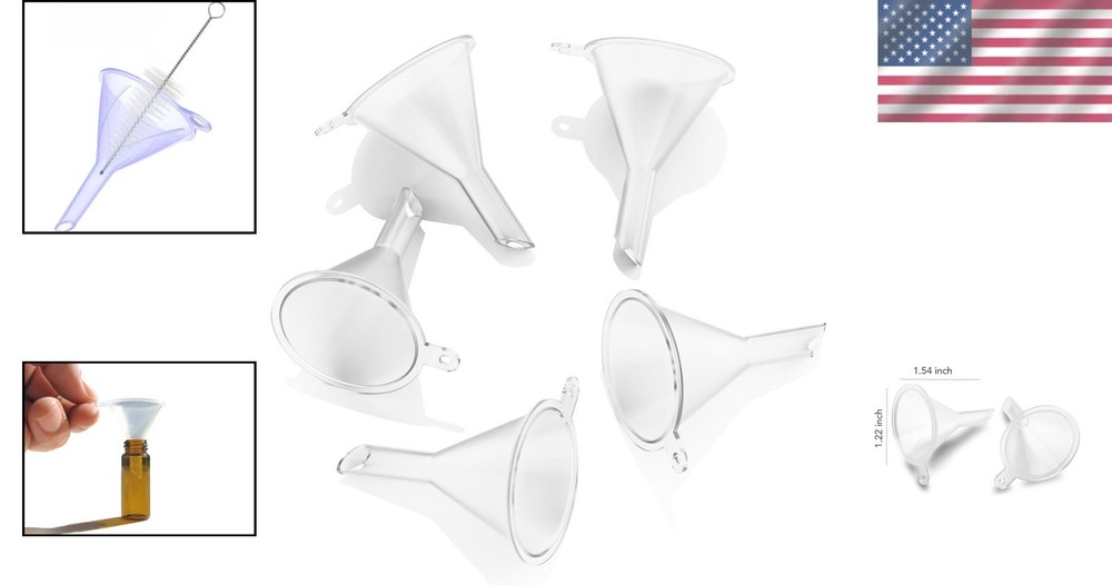 Versatile 5-Pack Mini Funnels - Perfect for Kitchen, Crafts & DIY Projects