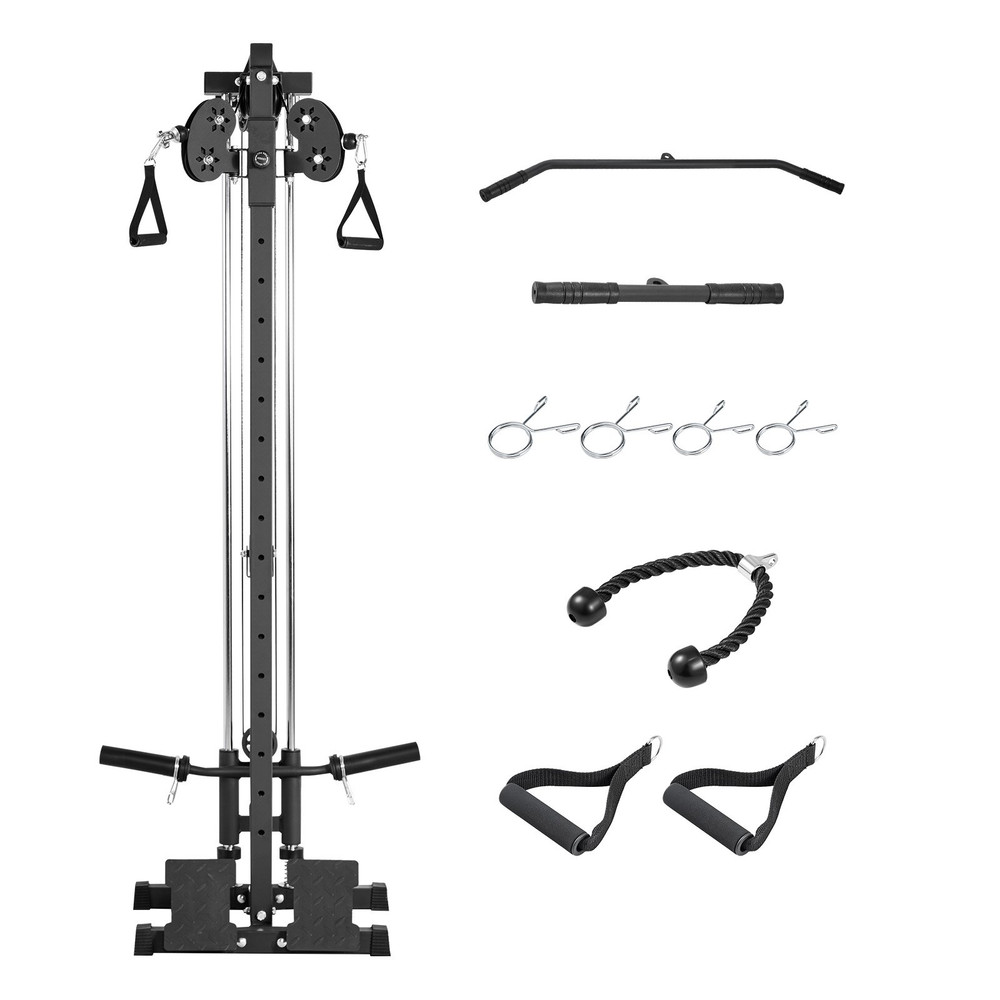 LAT Pull Down Machine Wall Mount 500lb Cable Row Home Gym 3-in-1