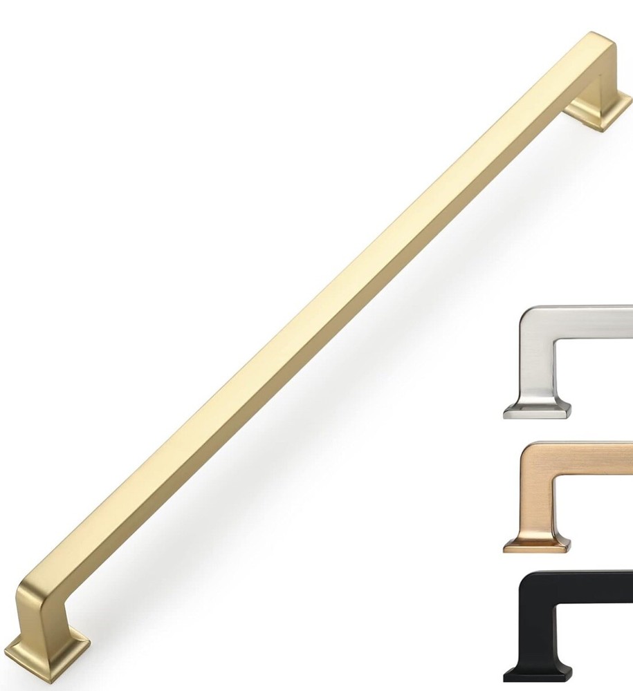 Gold Brushed Satin Brass Stainless Steel Bar Pulls Kitchen Cabinet Handles Knobs