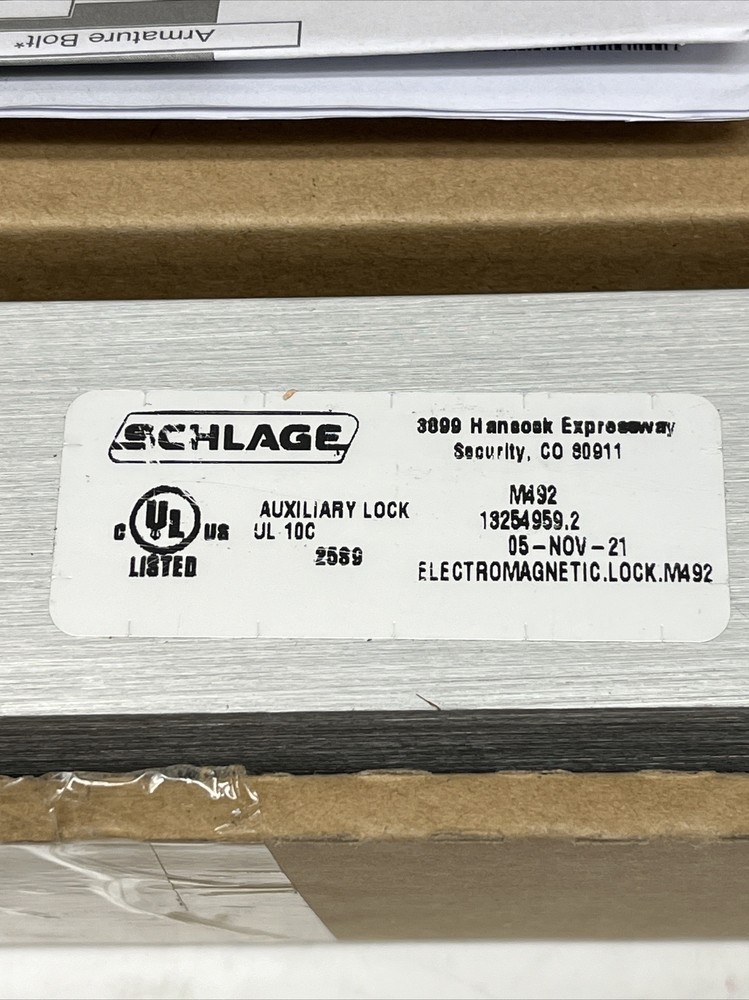 New Open Box Schlage M492 (M490) SINGLE 1500lb Electromagnetic Lock