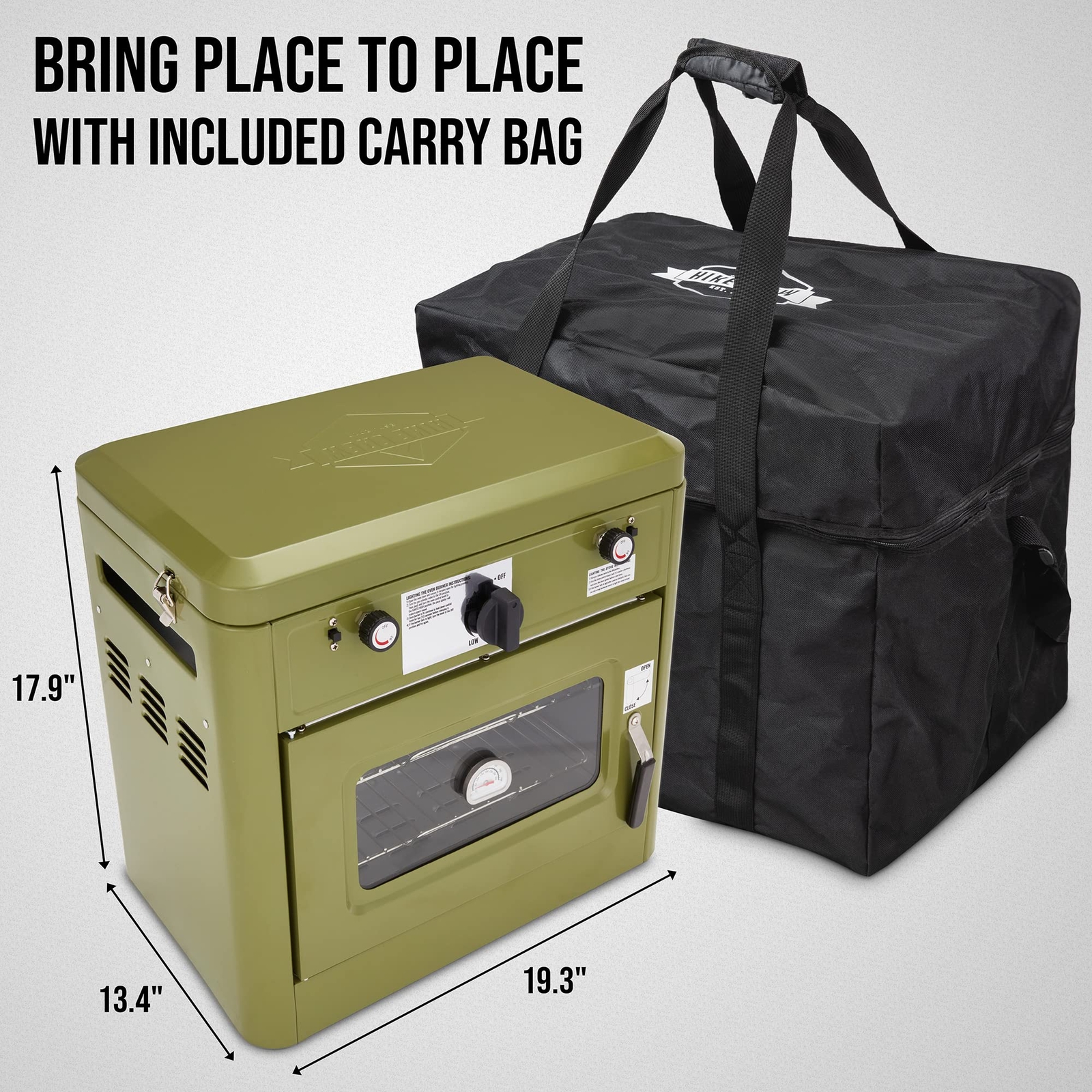 Hike Crew 2-in-1 Gas Camping Portable Propane Stove & Oven with Grill