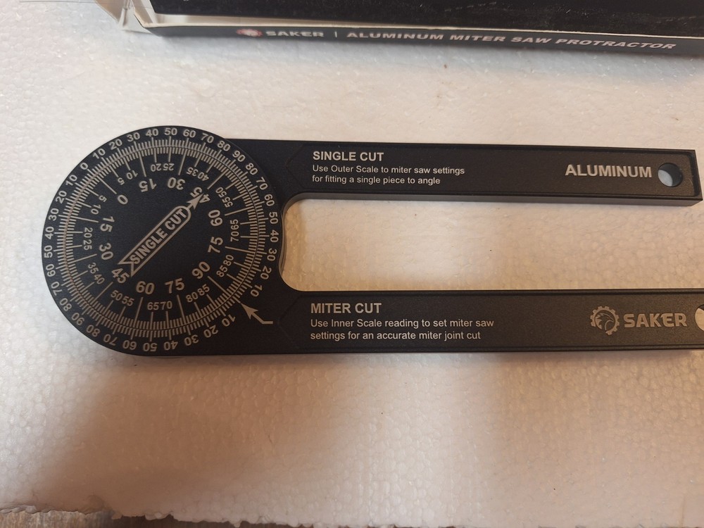 Saker Miter Saw Protractor 7-Inch Aluminum Protractor