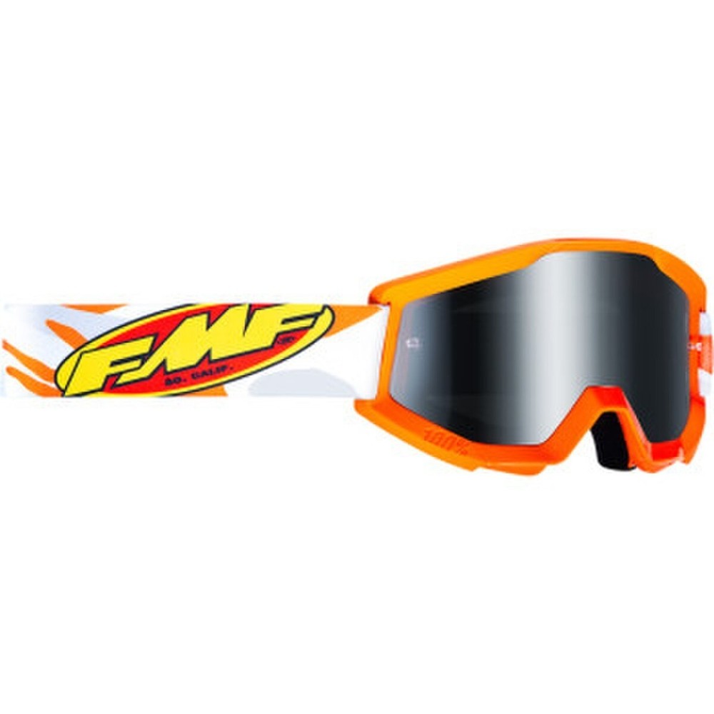 F-50051-00002 - FMF PowerCore Assault Goggle Orange Gray - Silver Mirrored Lens