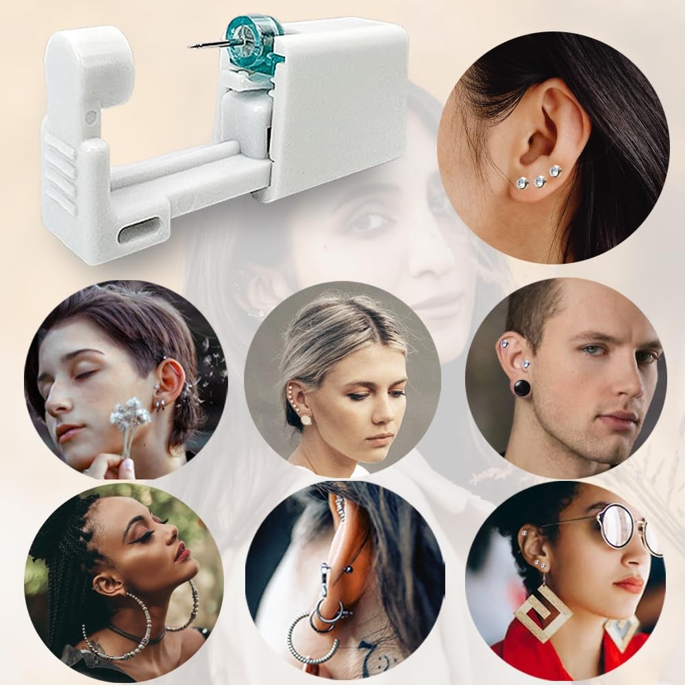 6 Pack Ear Piercing Kit, Disposable Gun, Self Gun,...