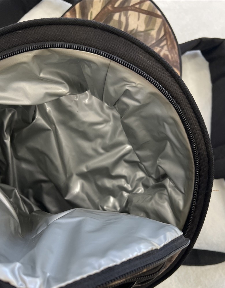 Silver Wolf Camo Camping Backpack With Round Grill/Cooler Combo