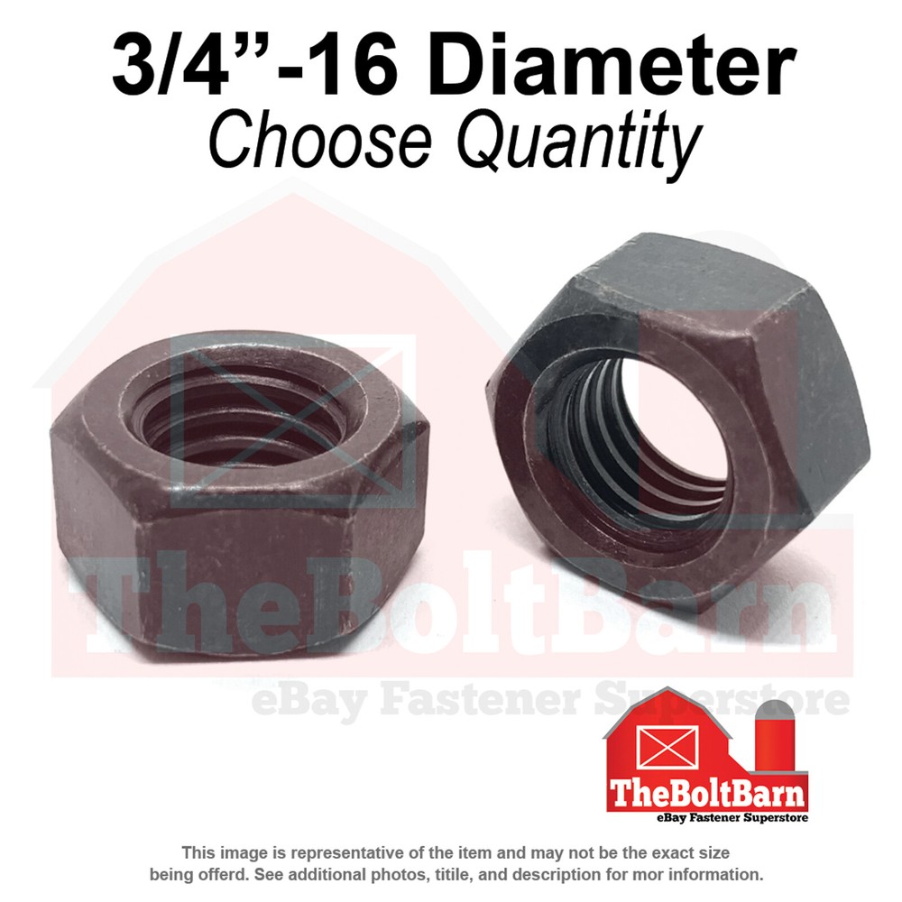 3/4"-16 Grade 8 Finished Hex Nuts Plain Fine Thread (Pick Quantity)