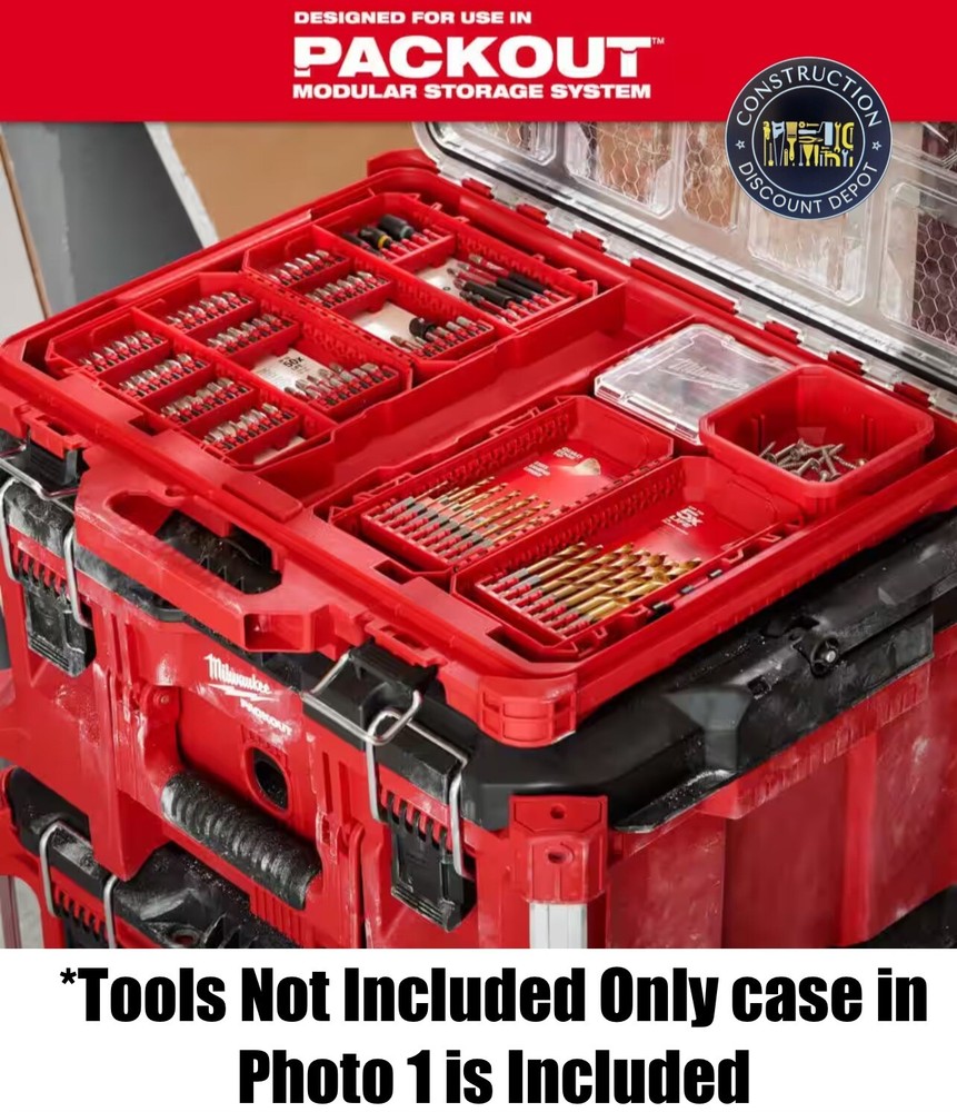 New Milwaukee Shockwave Bit Storage EMPTY Case Packout Compatible Bit Holders
