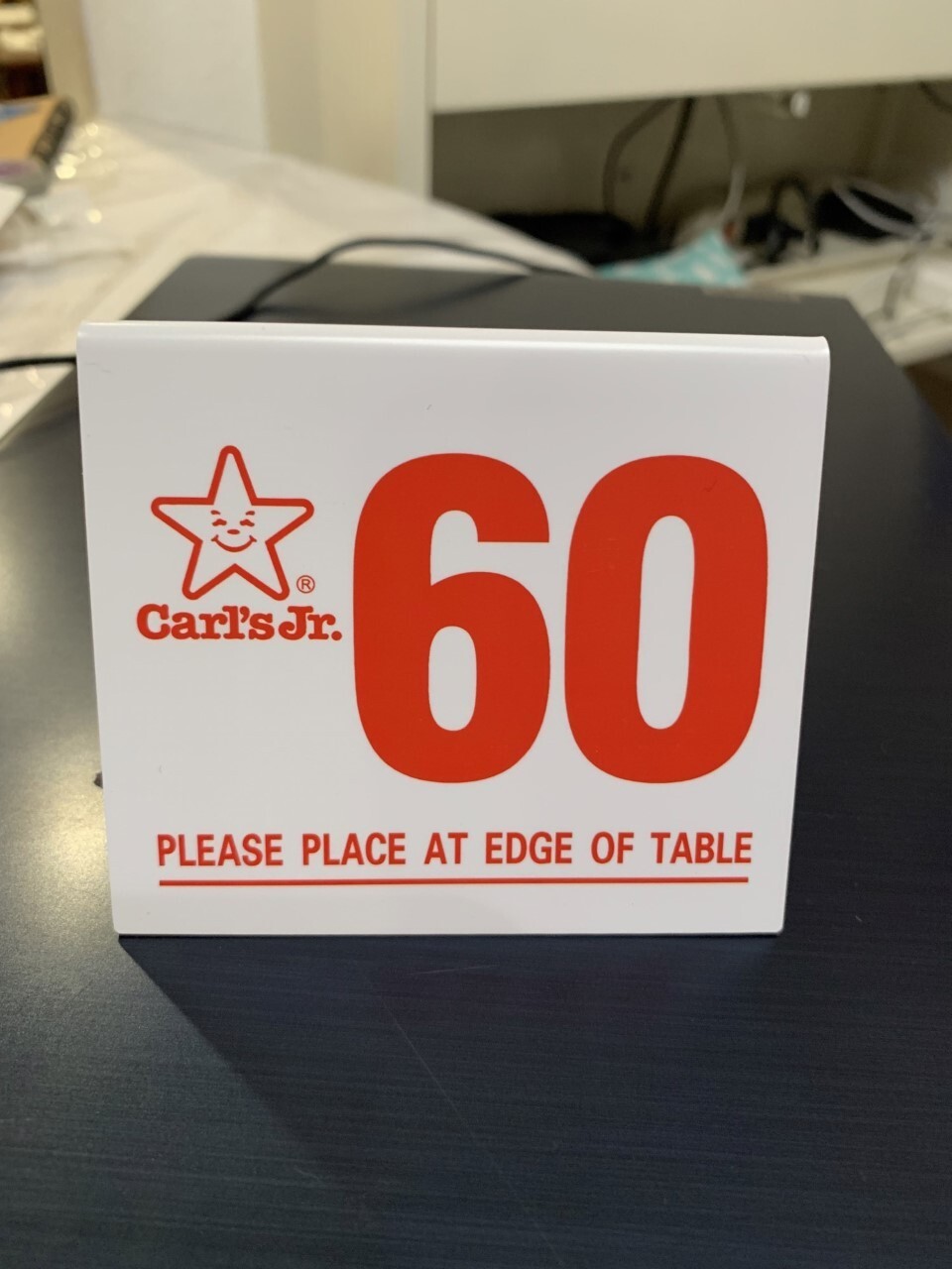Classic Carls Jr Table Tent Number 50 thru 99