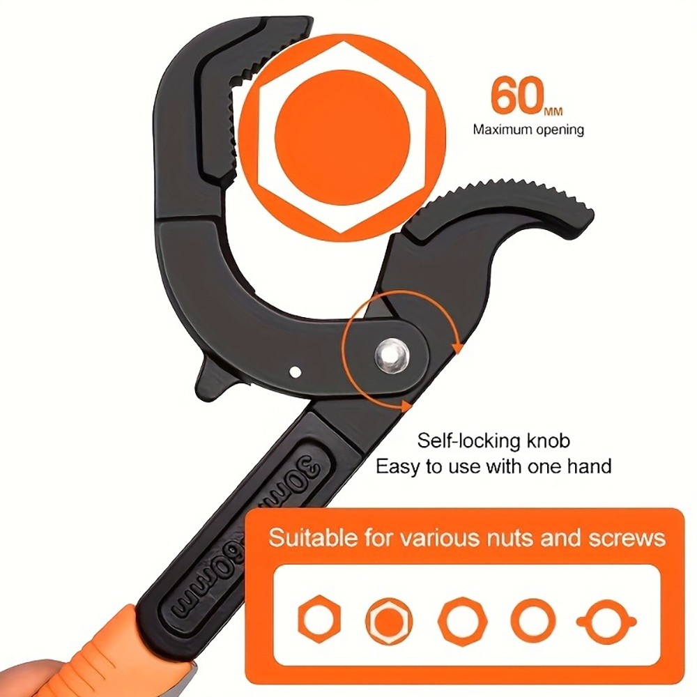 Multi-functionAdjustableWrench2PcsSet10"&14"UniversalSpannerHand Repair Tool Kit