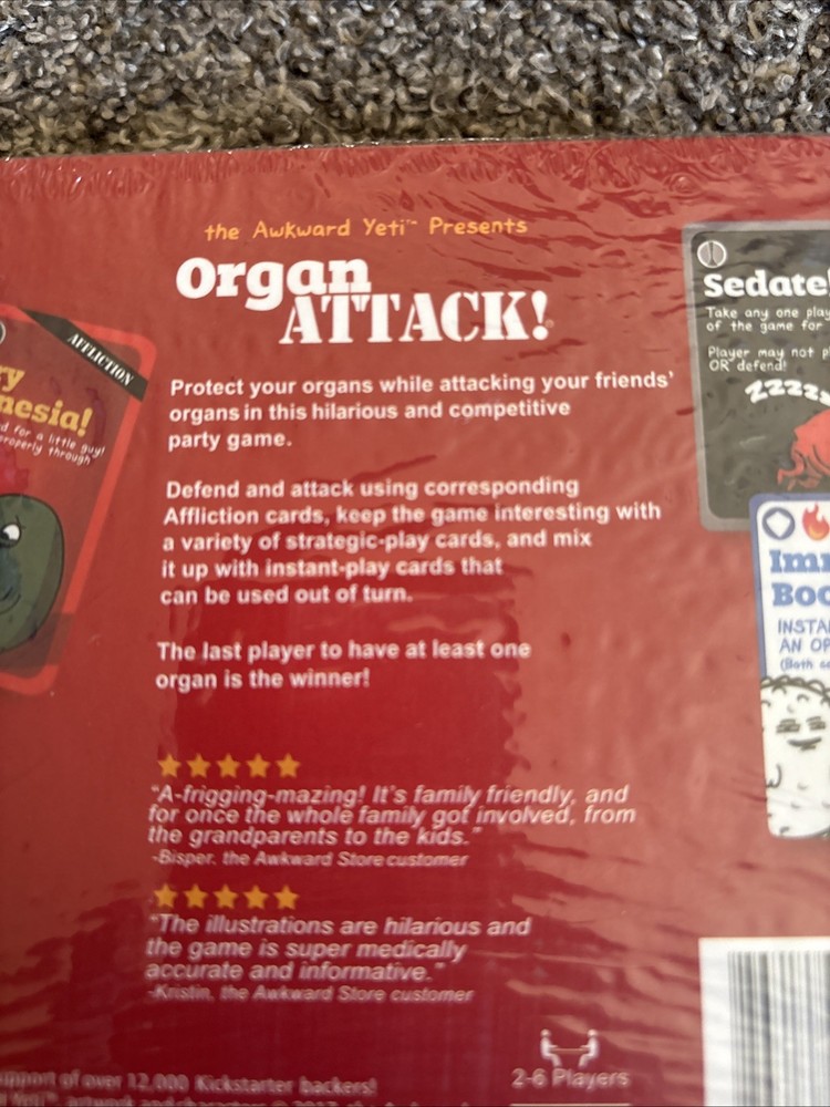 Yeti Organ Attack Card Game
