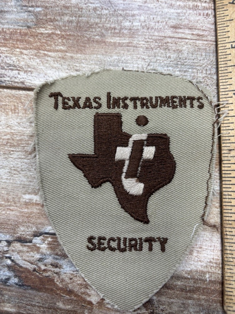 Vintage Texas Instruments Security Guard Patch Retired Obsolete