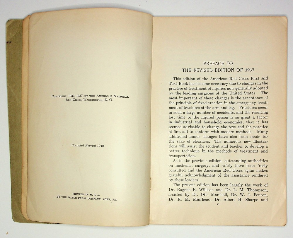 American Red Cross First Aid Book, 1940