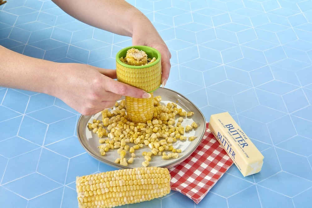 Corn Stripper | Stainless Steel Blades | Yellow