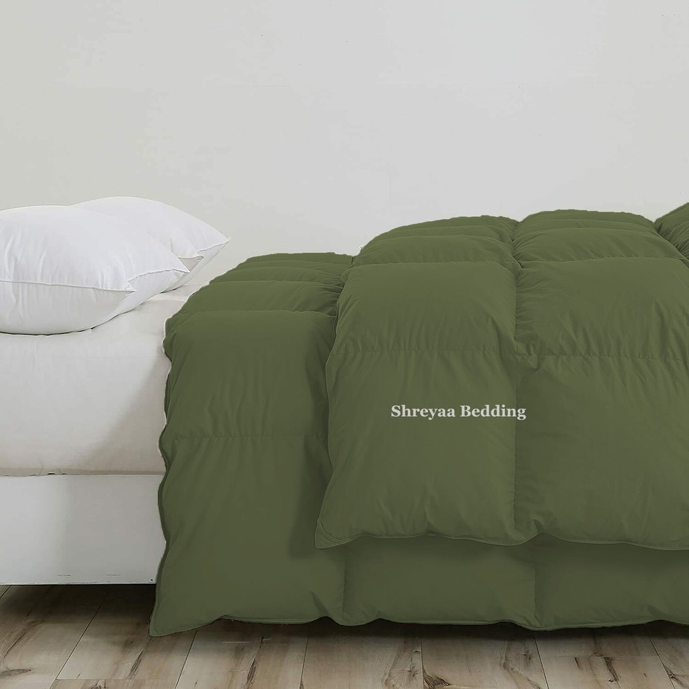 Best Moss Solid Full XL Size Egyptian Cotton Down Alternative Comforter
