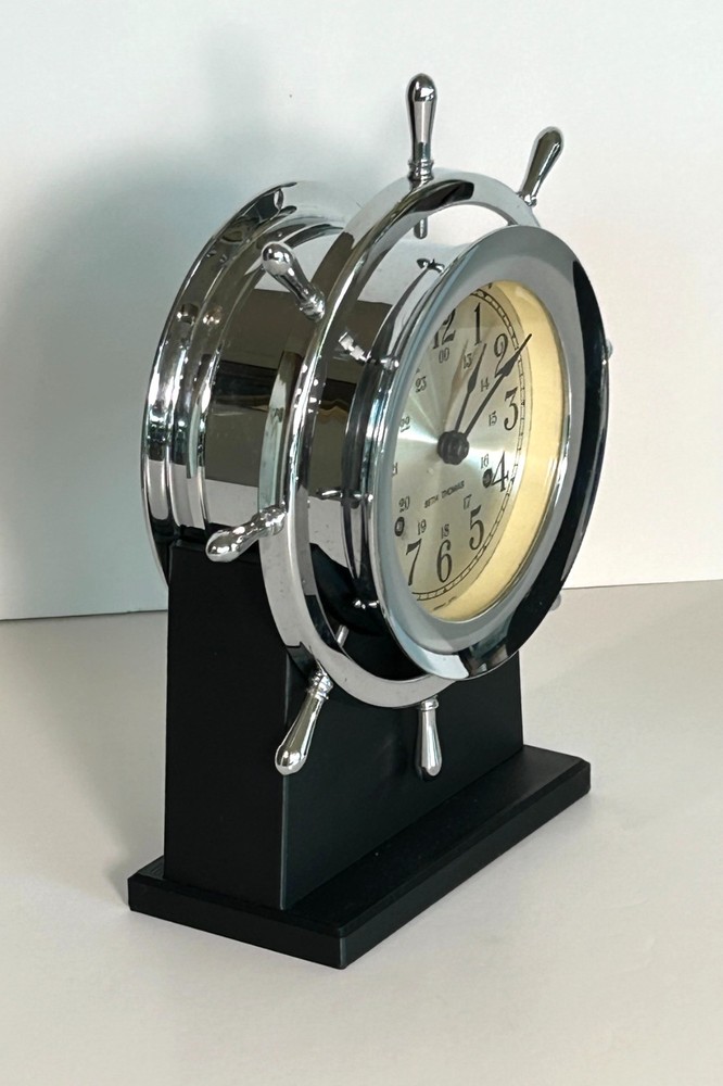 Seth Thomas Nickel Ships Bell Clock & Barometer Pair Corsair Model E537