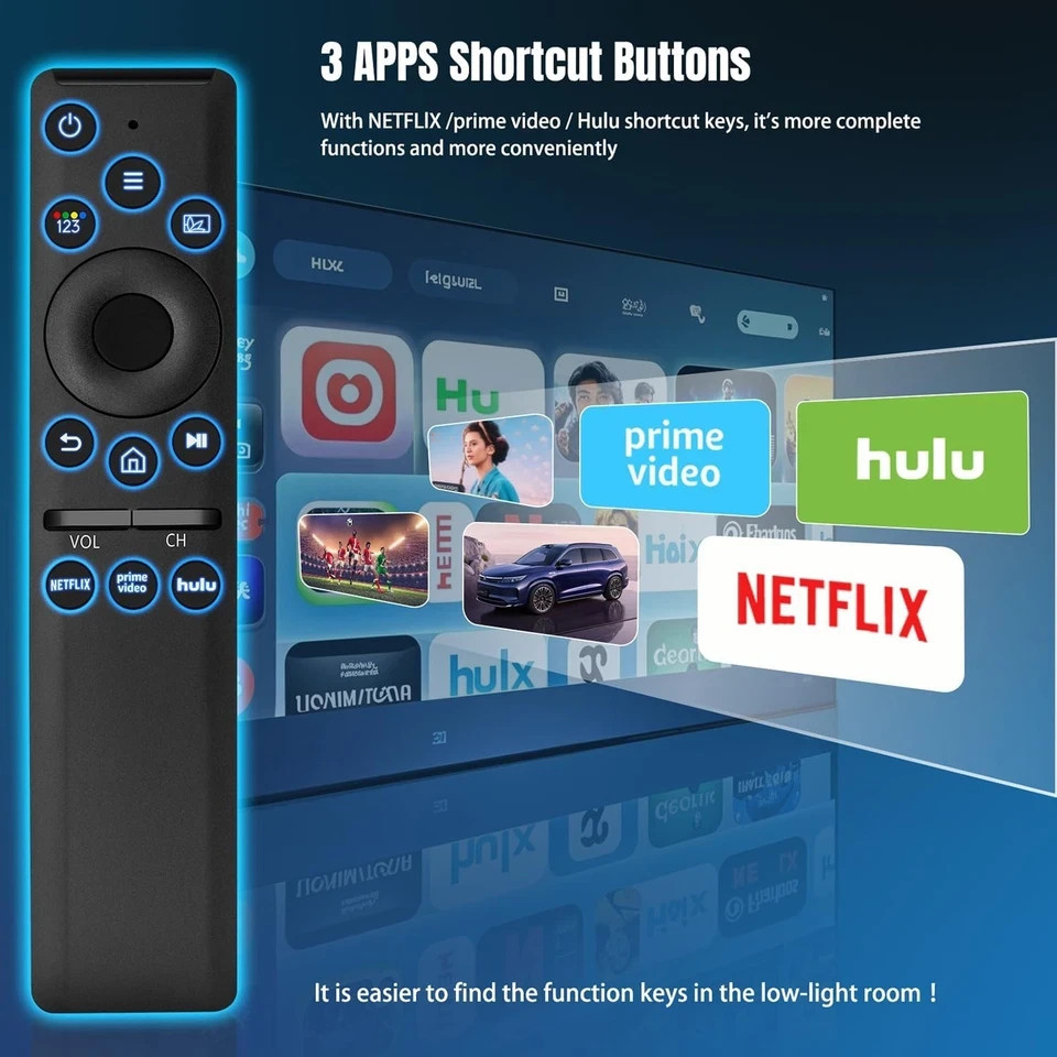 Backlit Universal Remote Control for Samsung Smart TV, Black
