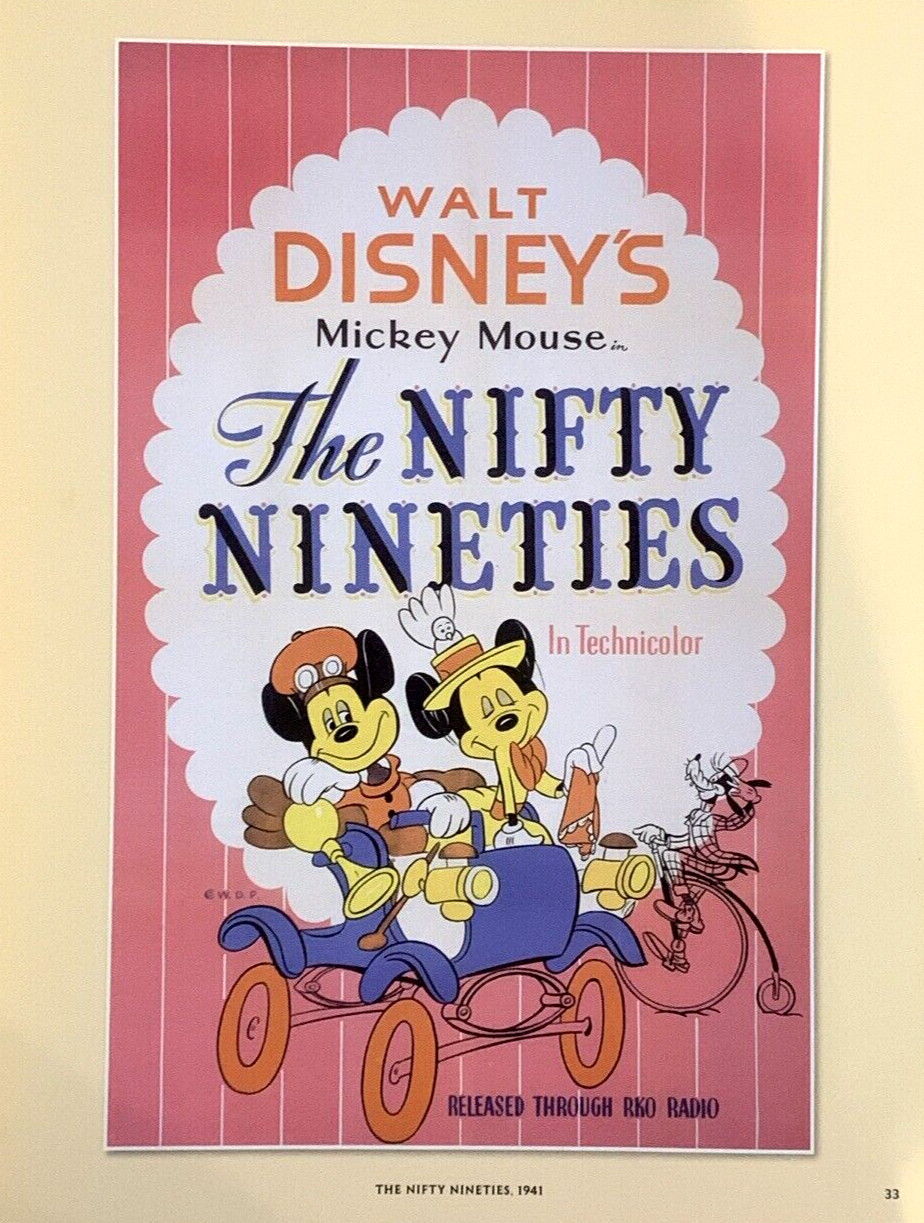 Mickey Mouse The Nifty Nineties 1941 Movie Poster Walt Disney RKO Radio #0026