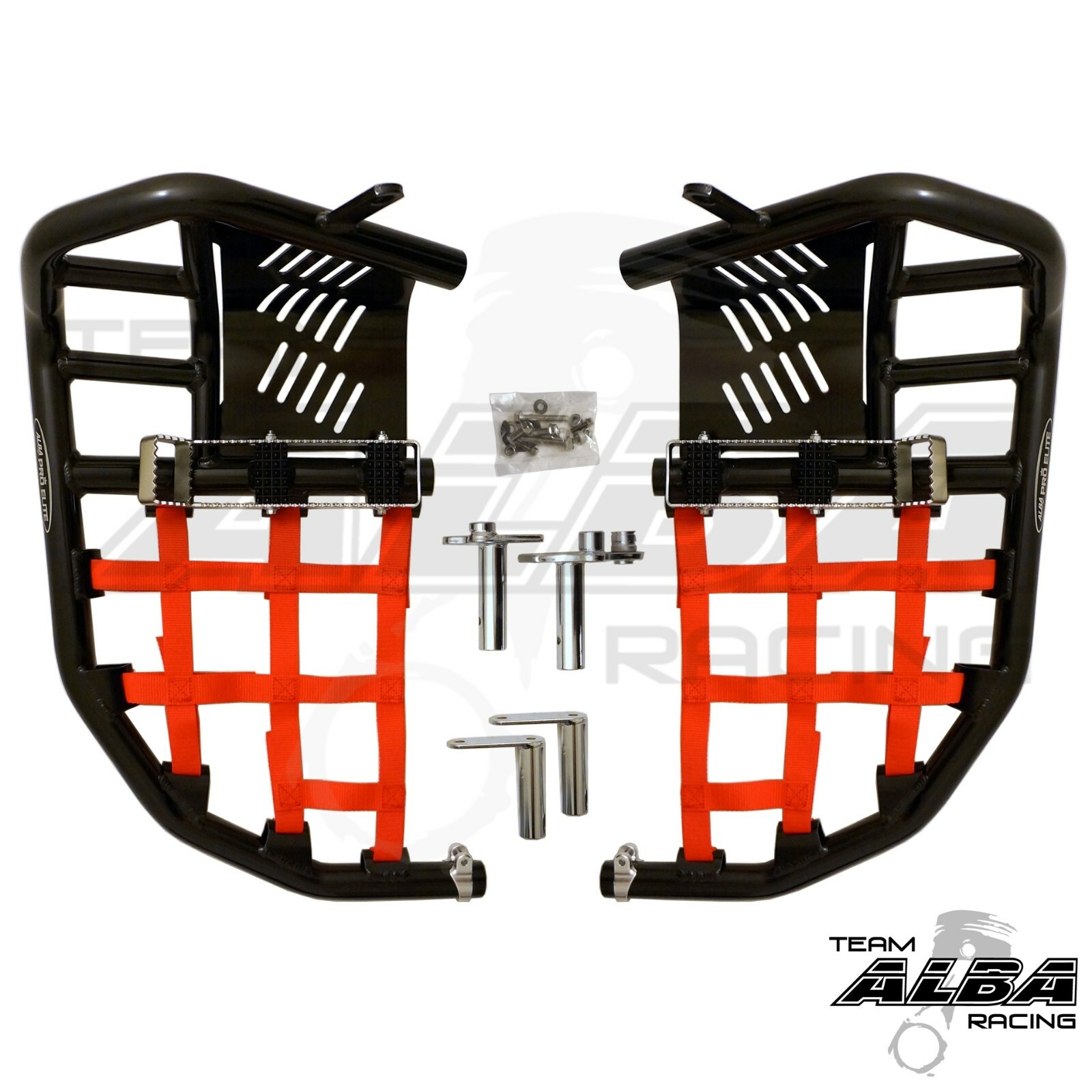 Yamaha Raptor 660  Nerf Bars  Pro Peg Heel Gaurds  Alba Racing  203 t7 BR