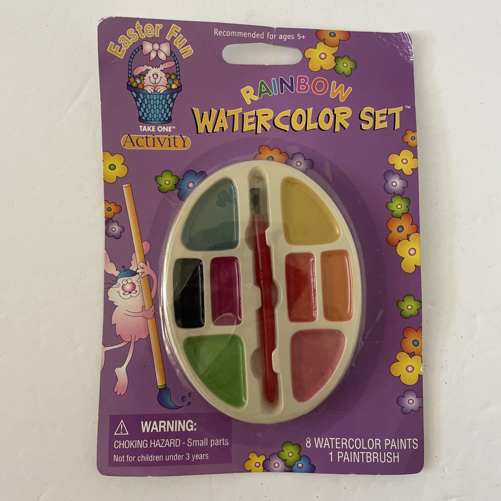 Vintage 2004 Take One Easter Fun Rainbow Watercolor Paint Set