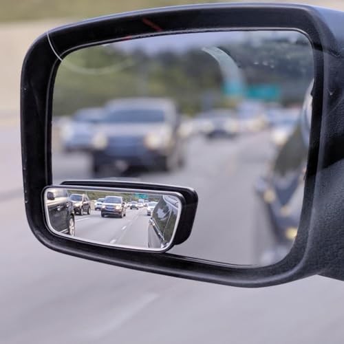 Rectangle Blind Spot Mirror, HD Glass ABS Housing Convex Wide Framed Rectangle