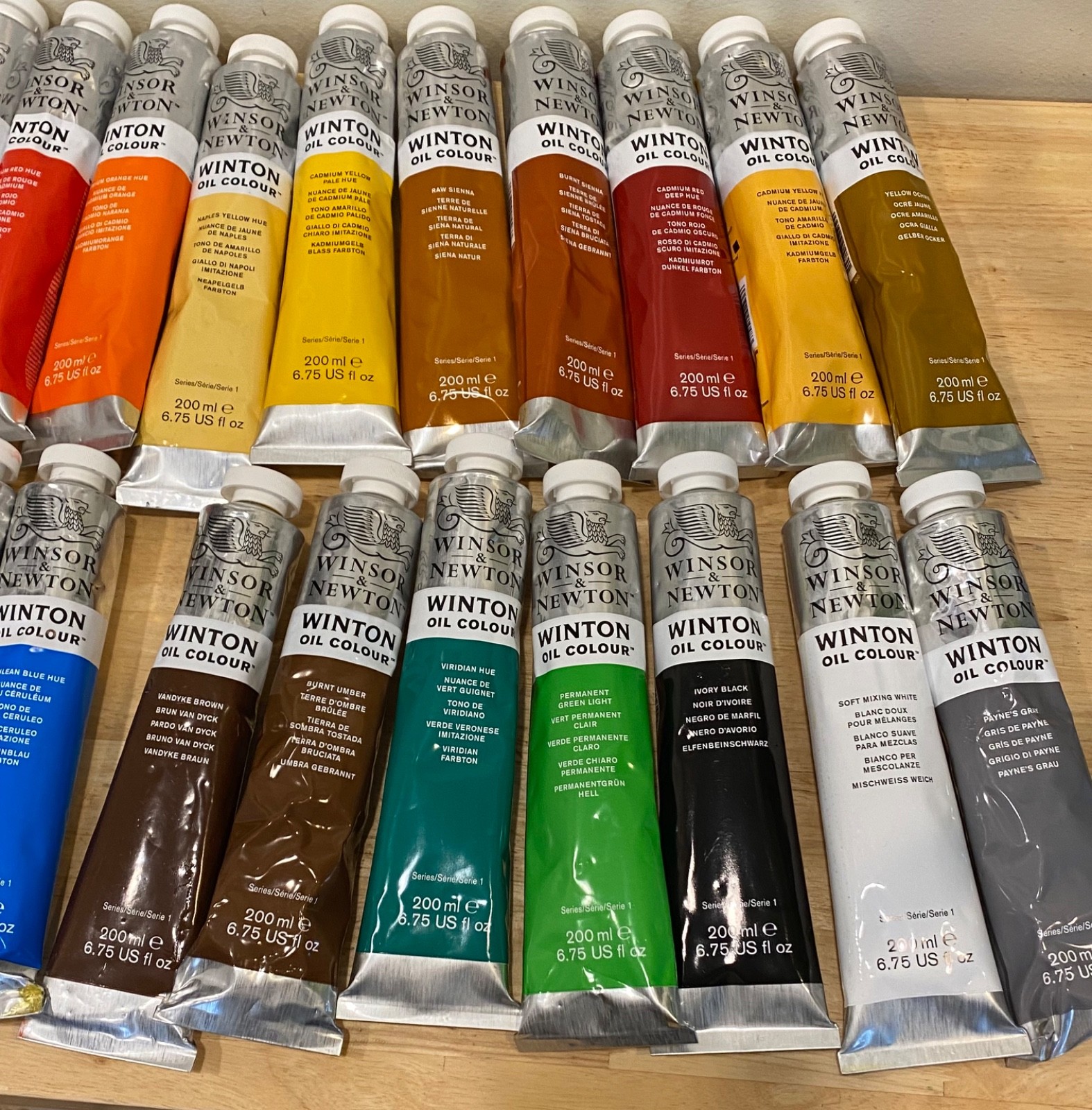 20 tubes WINSOR & NEWTON WINTON OIL COLOUR paint 200ml color NEW no duplicates